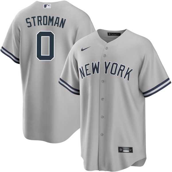 Men%27s New York Yankees #0 Marcus Stroman Gray Cool Base Stitched Baseball Jersey Dzhi->new york yankees->MLB Jersey